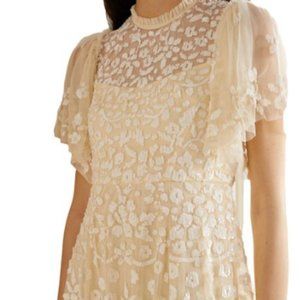 BHLDN Needle & Thread Yellow Sparkly Dress fits size US 4 or 6